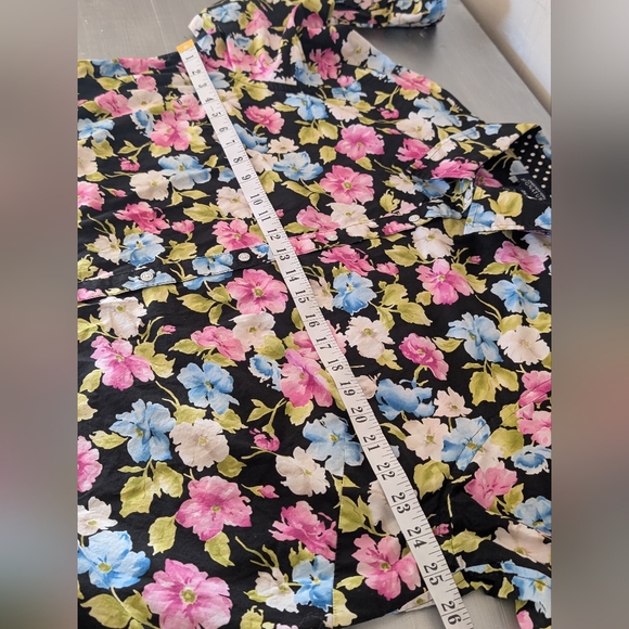 Jones New YorkJon Signature Women's Floral Button-Up Shirt, Size 2X, 100% Cotton - Picture 5 of 7